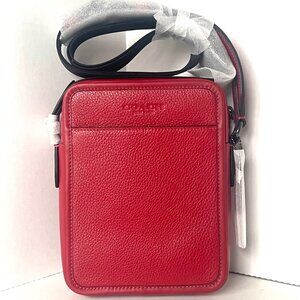 Coach Sullivan Bold Red Pebbled Leather Crossbody CAT81